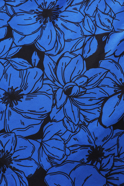 Julia Blue Floral Midi Dress