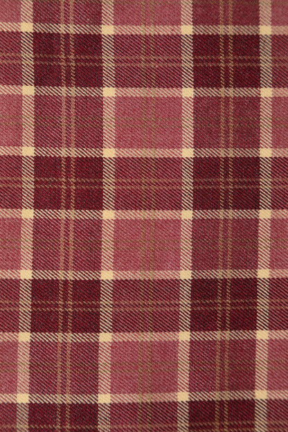 Lily Burgundy Tartan Off Shoulder Swing Dress