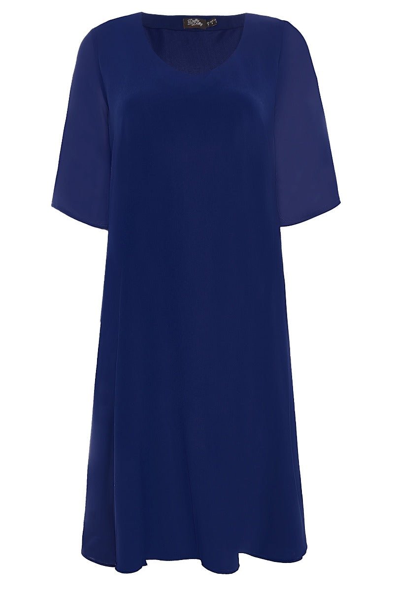 Dora 50's Chiffon dress in Royal Blue