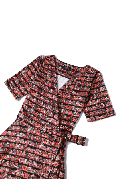 Matilda Cat & Book Wrap Dress