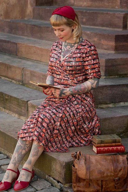 Matilda Cat & Book Wrap Dress