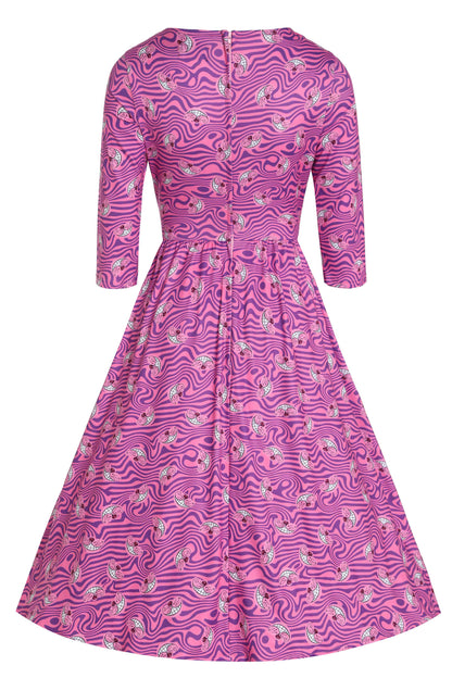 Billie Cheshire Cat Smile Pink Long Sleeved Dress