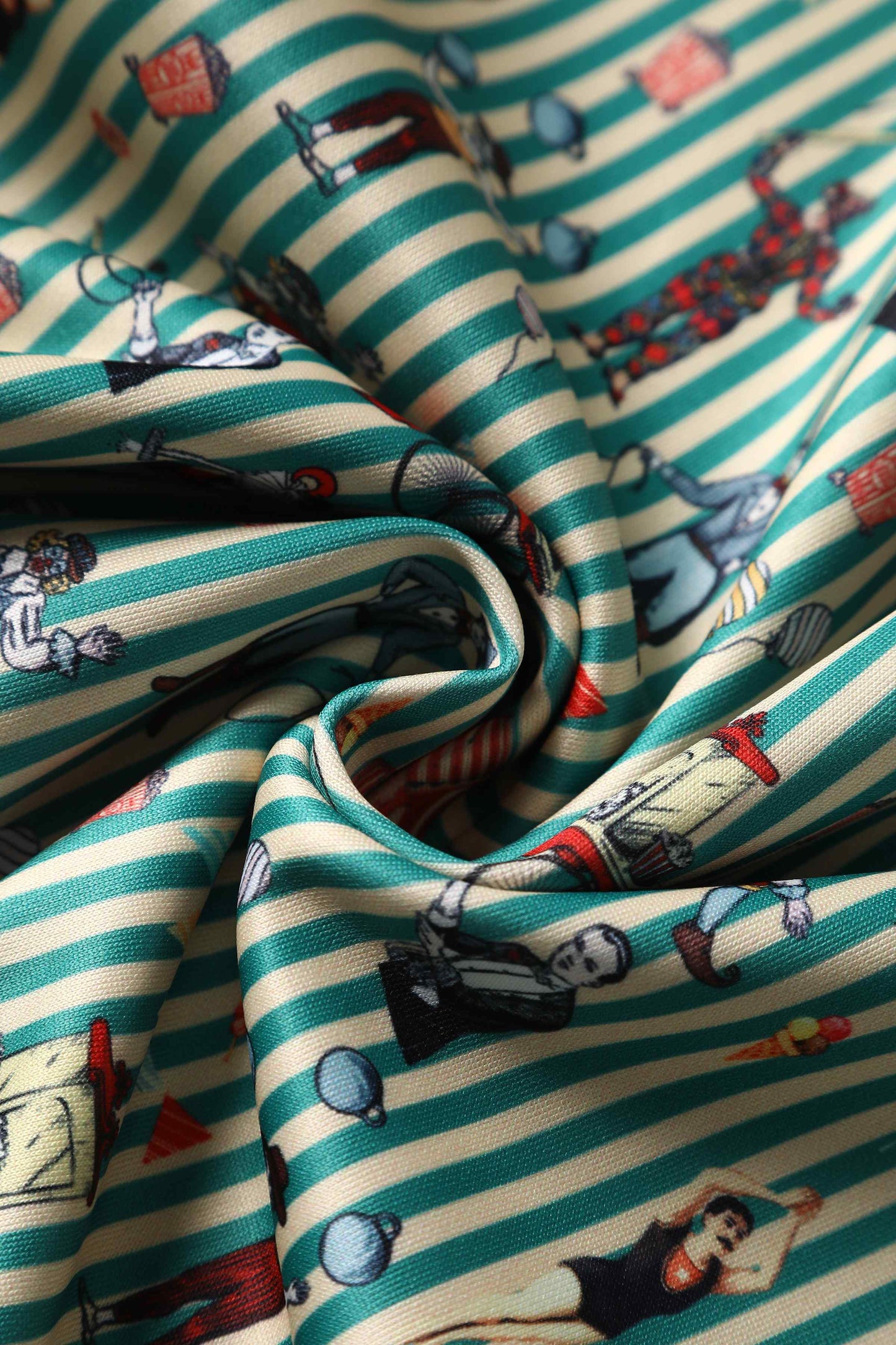 Amanda Green Circus Striped Flared Dress
