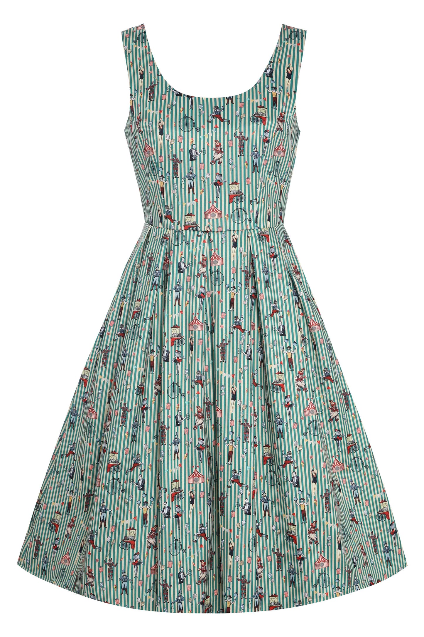 Amanda Green Circus Striped Flared Dress