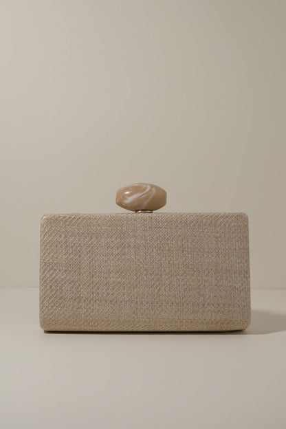 Clutch Hueso Rafia Camel · Lady B ·