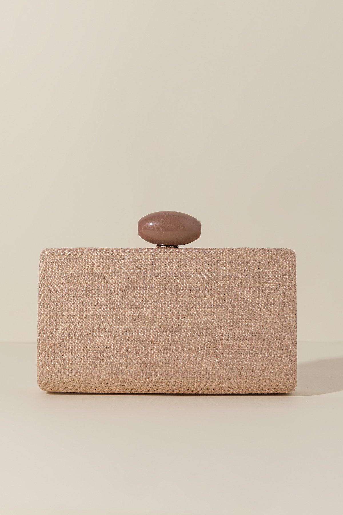 Clutch Hueso Rafia Rosa Maquillaje · Rivera ·
