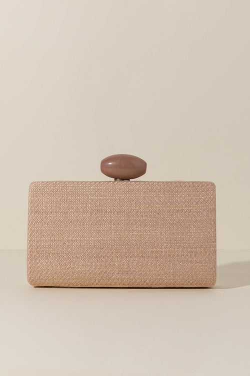 Clutch Hueso Rafia Rosa Maquillaje · Rivera ·