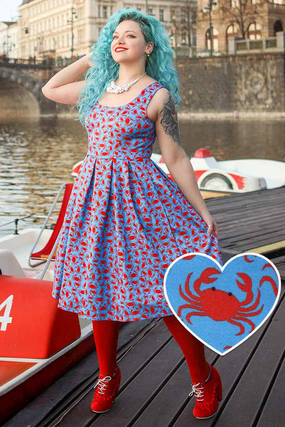 Amanda Crab Print Swing Dress