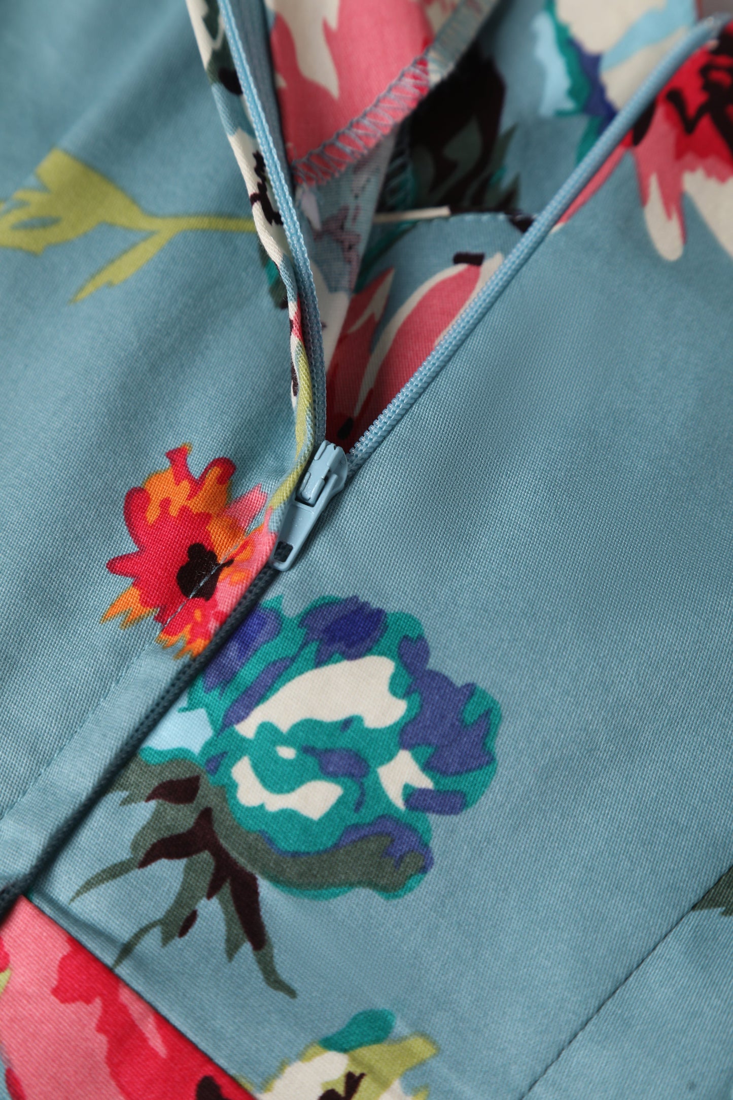 May Crossover Bust Blue Floral Dress