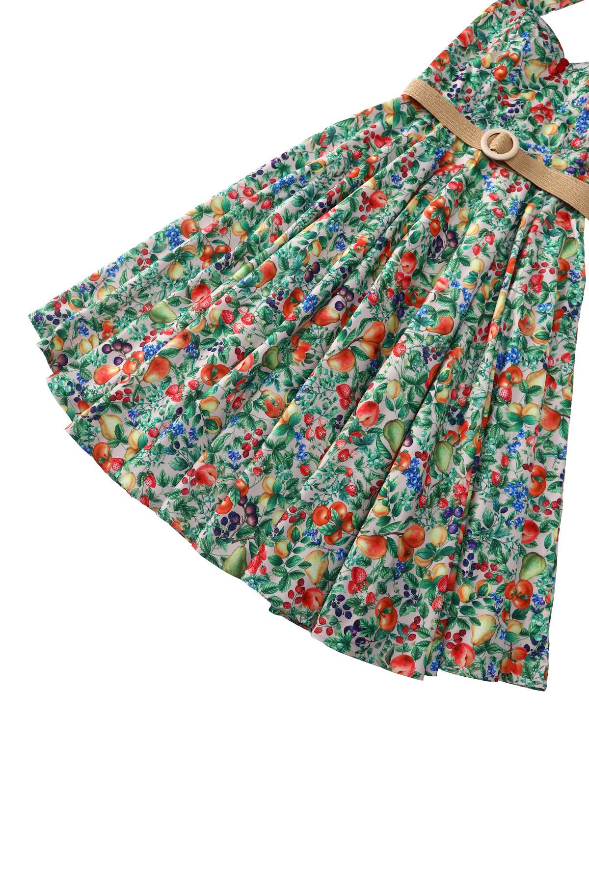 Daisy Mediterranean Fruit Halter Dress