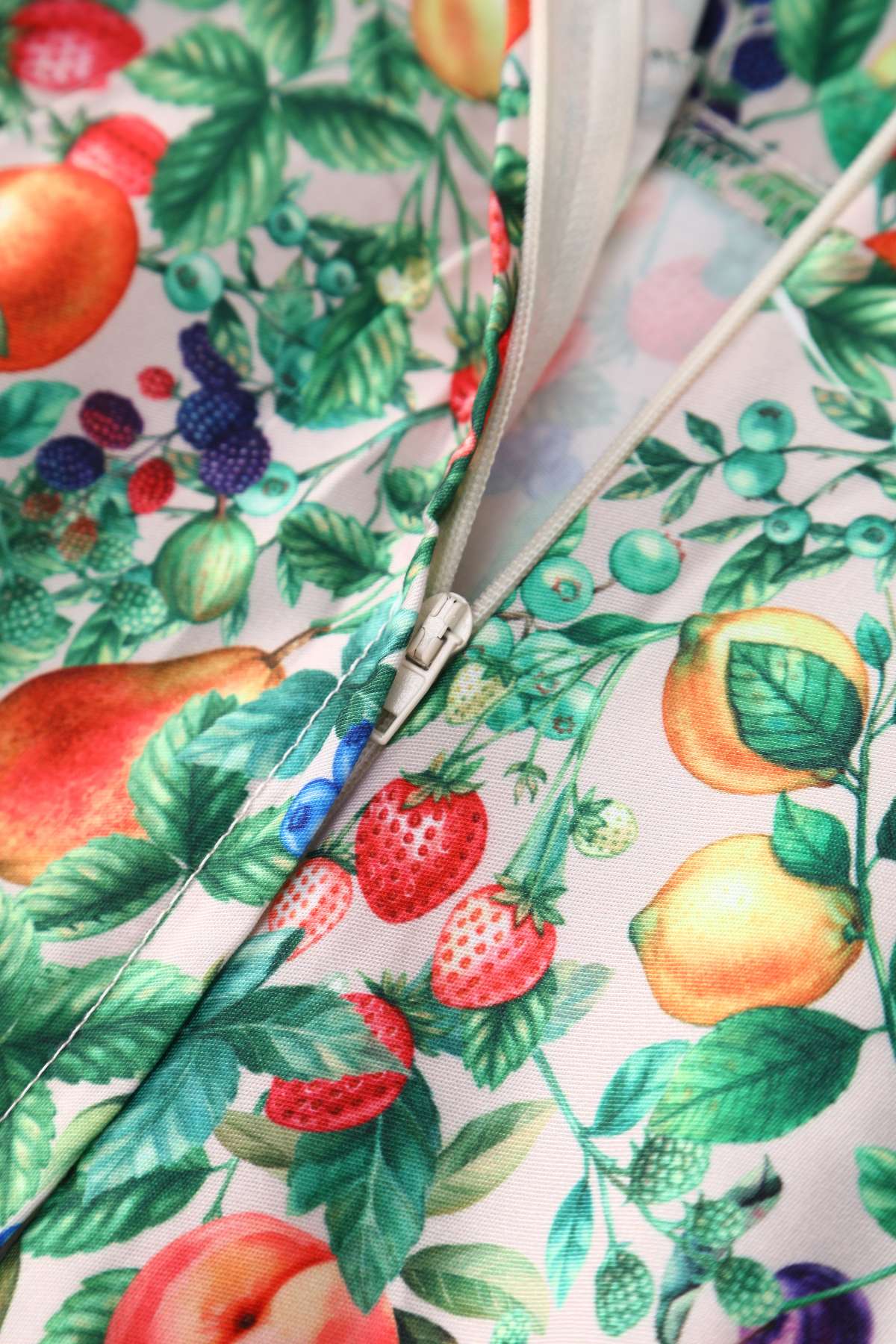 Daisy Mediterranean Fruit Halter Dress