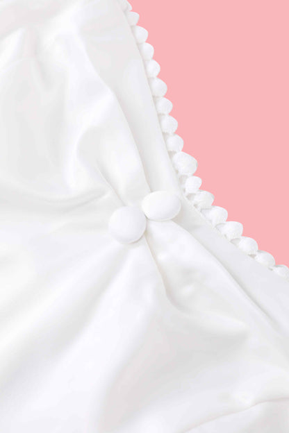 Daisy White Satin Halter Dress