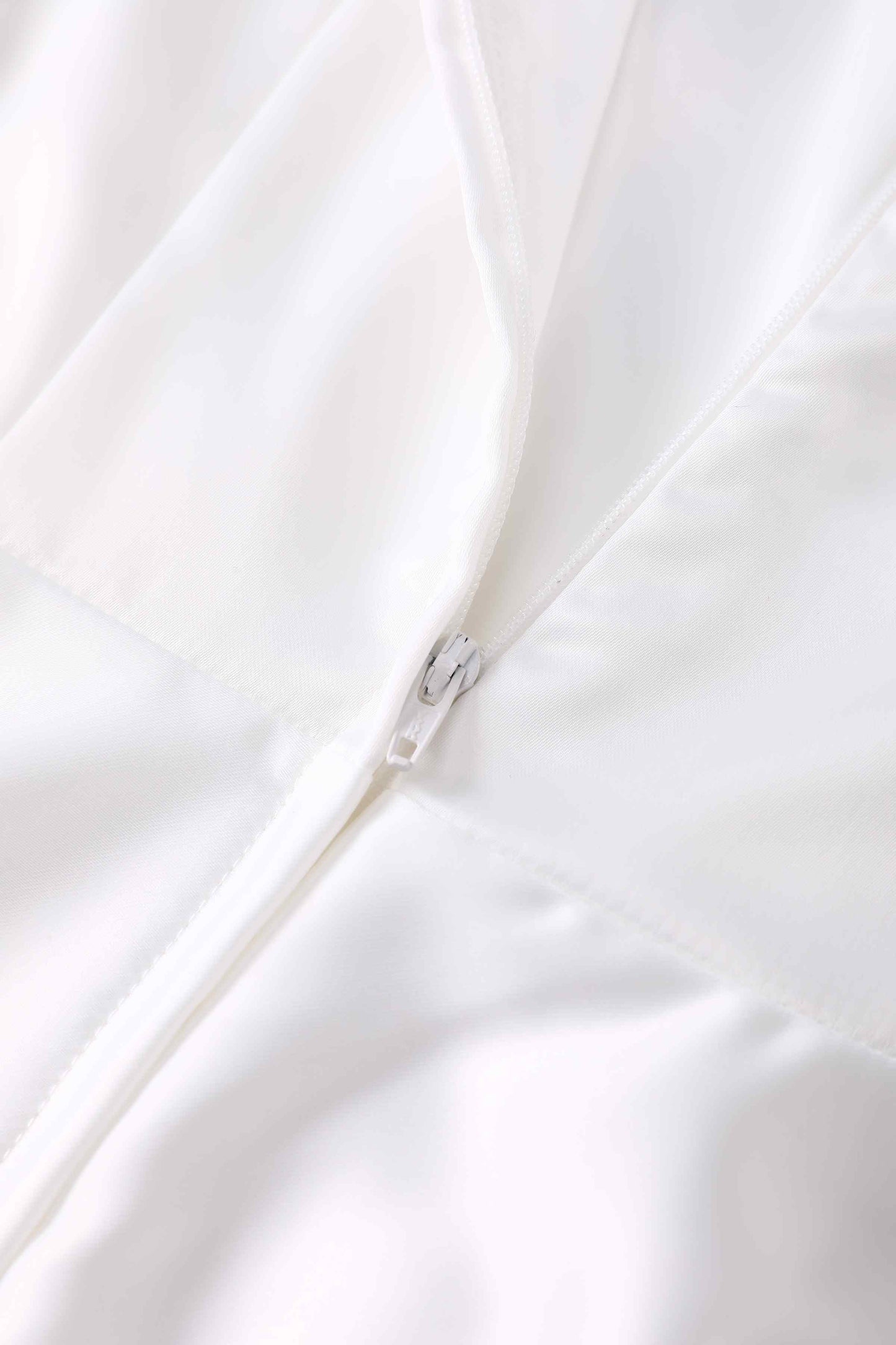 Daisy White Satin Halter Dress