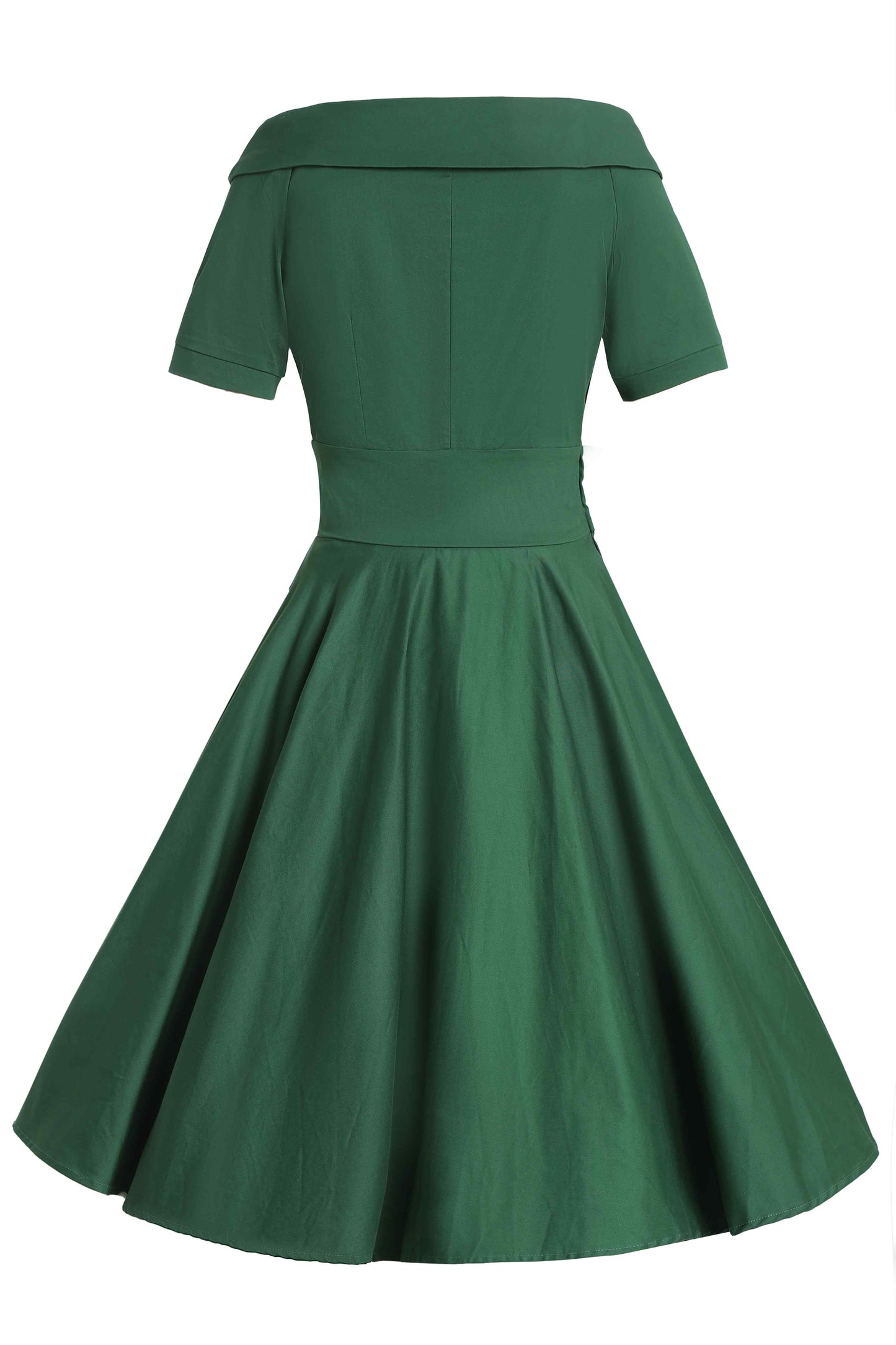 Darlene Green Roll Collar Circle Dress