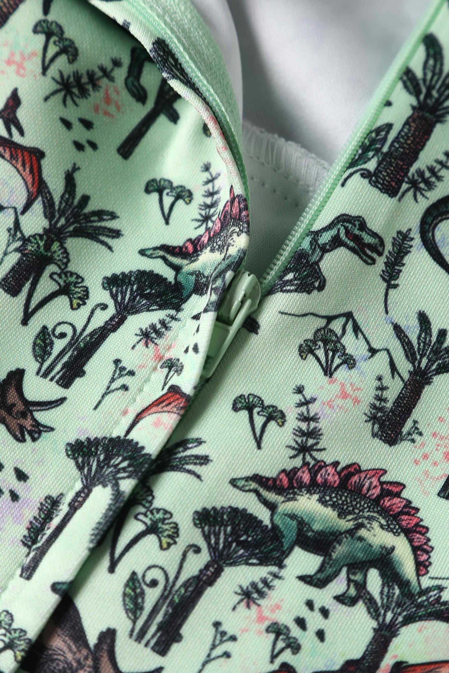 Amanda Dinosaur Green Flared Dress