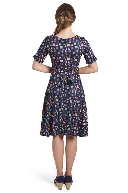 Matilda Dog Picture Frame Wrap Dress