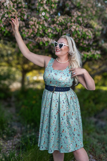 Amanda Green Dog Swing Dress