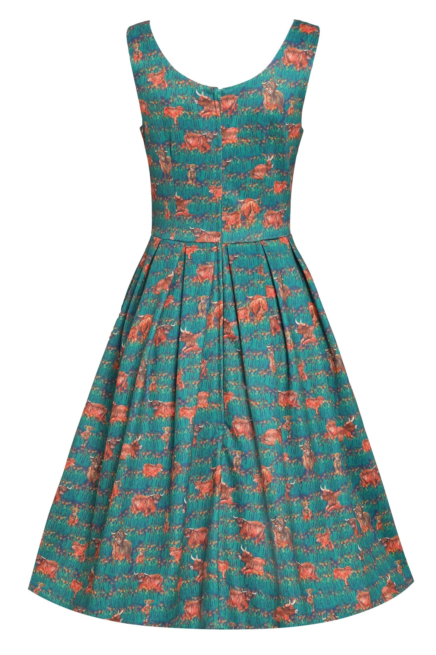 Amanda Green Highland Cattle Swing Dress