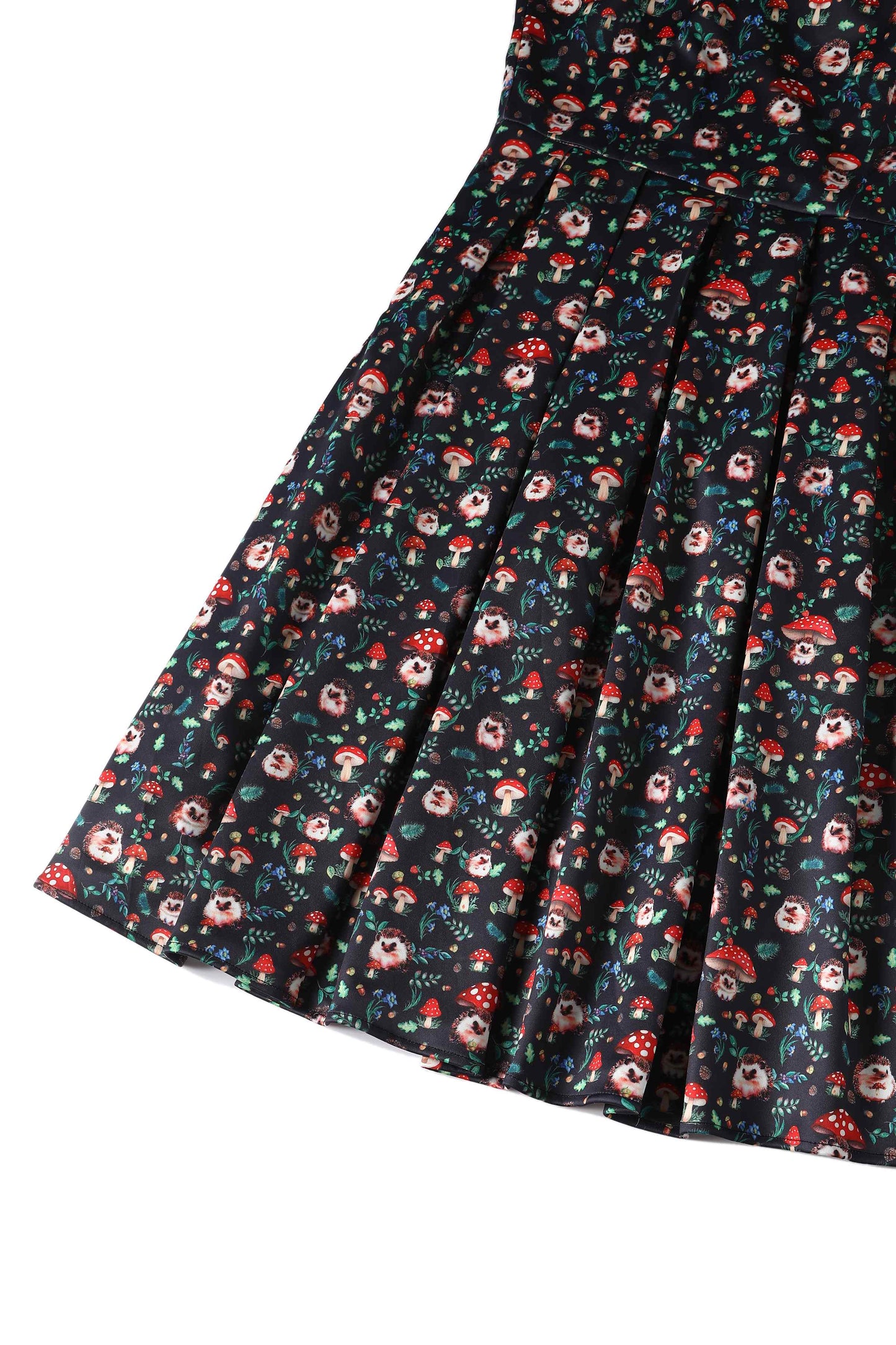 Amanda Hedgehog & Mushroom Flared Dress
