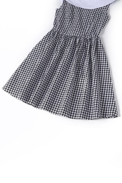 Cindy Houndstooth Roll Collar Dress