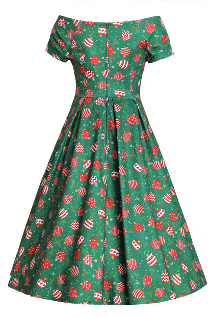 Lily Green Bauble Off Shoulder Dress