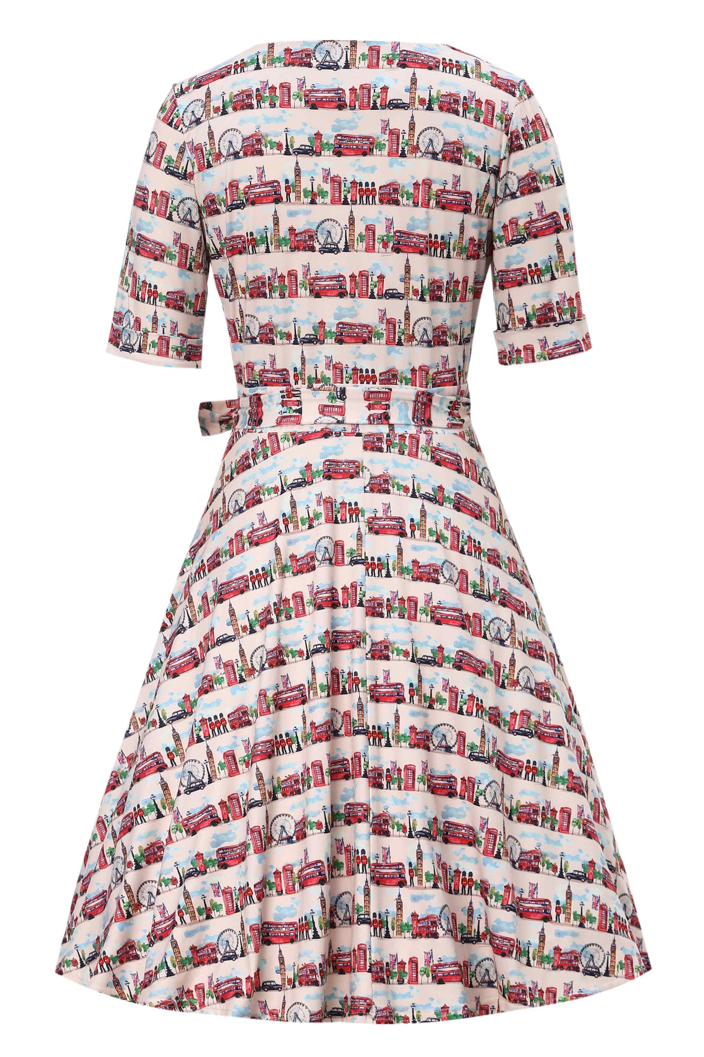 Matilda London Print Wrap Dress in White/Red