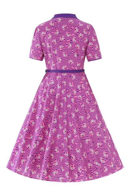 Mabel Cheshire Cat Smile Midi Shirt Dress