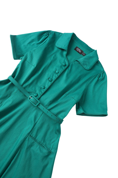 Mabel Emerald Green Midi Shirt Dress