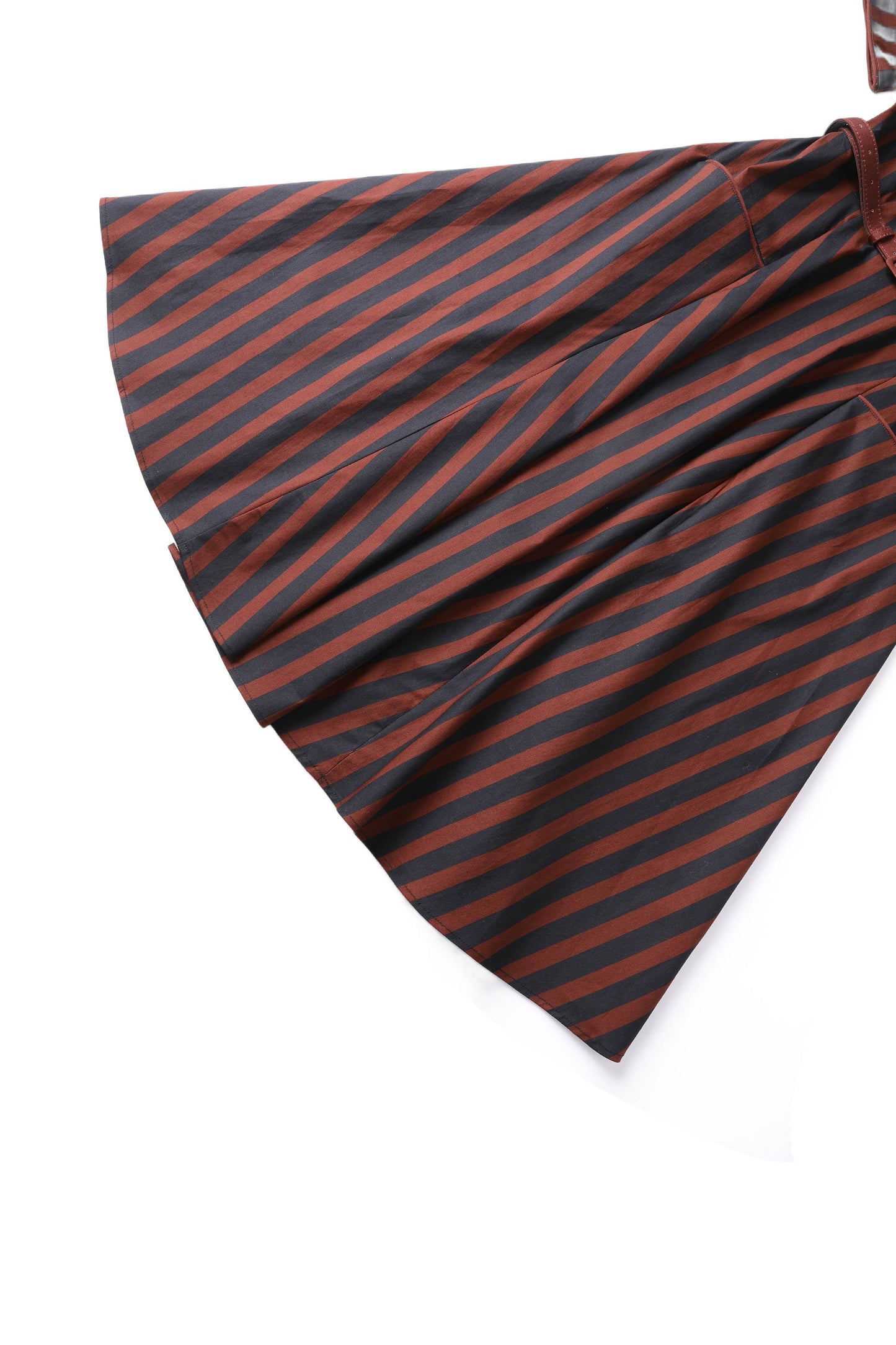 Mabel Rockabilly Striped Shirt Dress In Burgundy