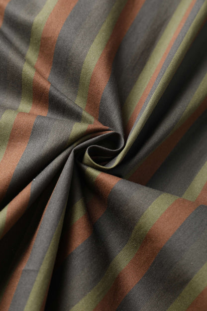 Mabel Striped Shirt Dress In Green