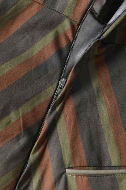 Mabel Striped Shirt Dress In Green