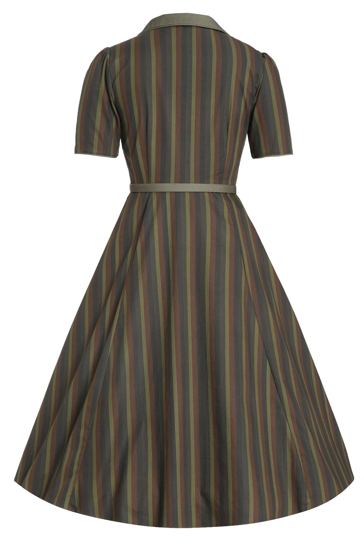 Mabel Striped Shirt Dress In Green