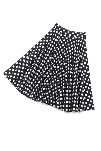 Maisie Black Polka Dot Full Circle Midi Skirt
