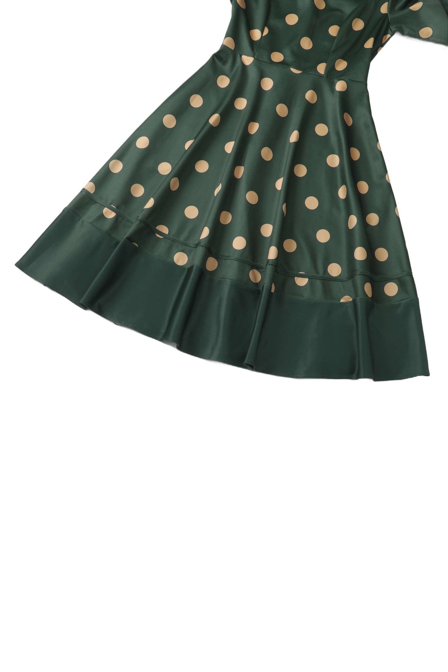 Maria Green Circle Dress With Polka Dots