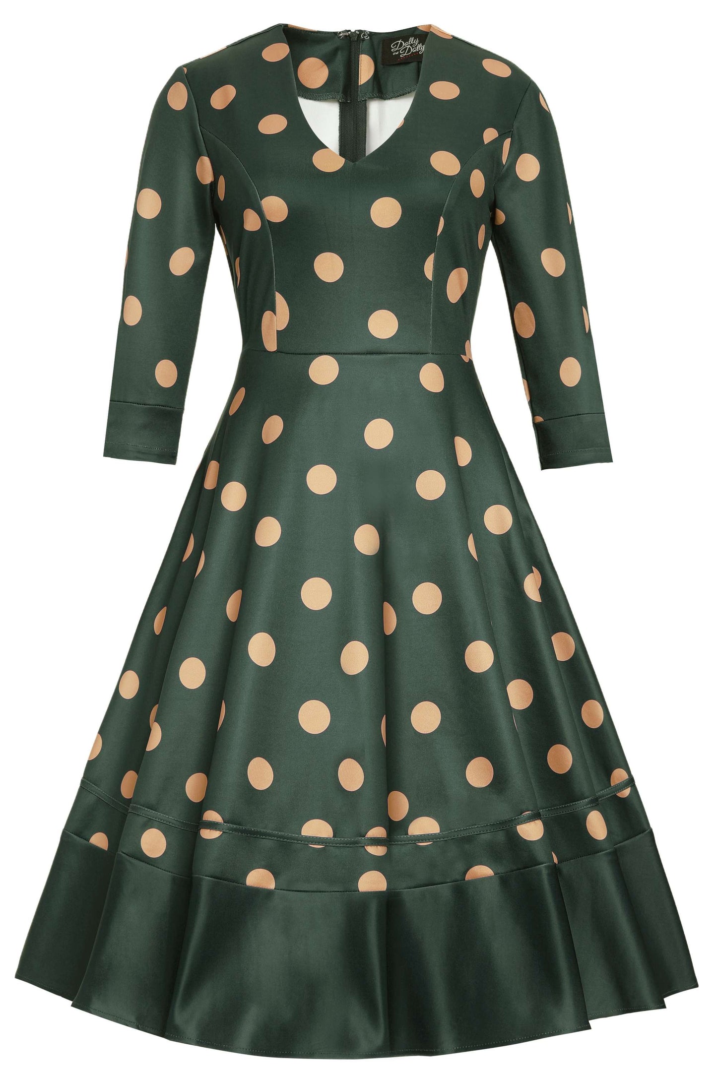 Maria Green Circle Dress With Polka Dots
