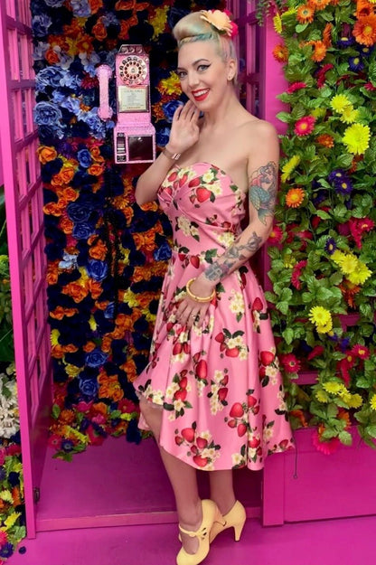 Melissa Retro Pink Strawberry Dress