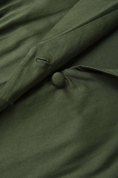 Mollie Army Green Full Circle Shirt Dress