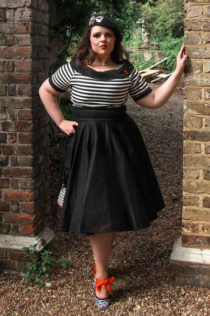 Darlene Nautical Black & White Striped Dress