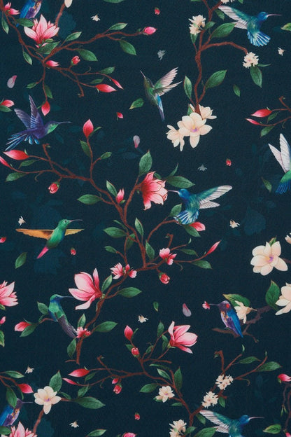 Amanda Navy Hummingbird Swing Dress