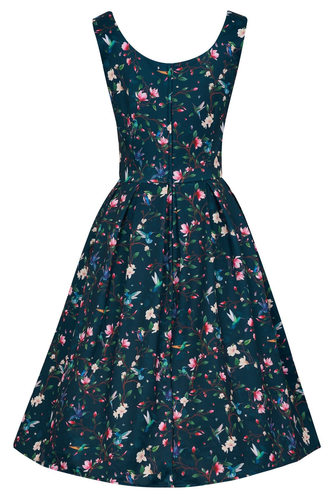 Amanda Navy Hummingbird Swing Dress