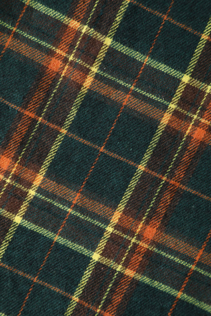 Lily Off Shoulder Green Tartan Check Circle Dress