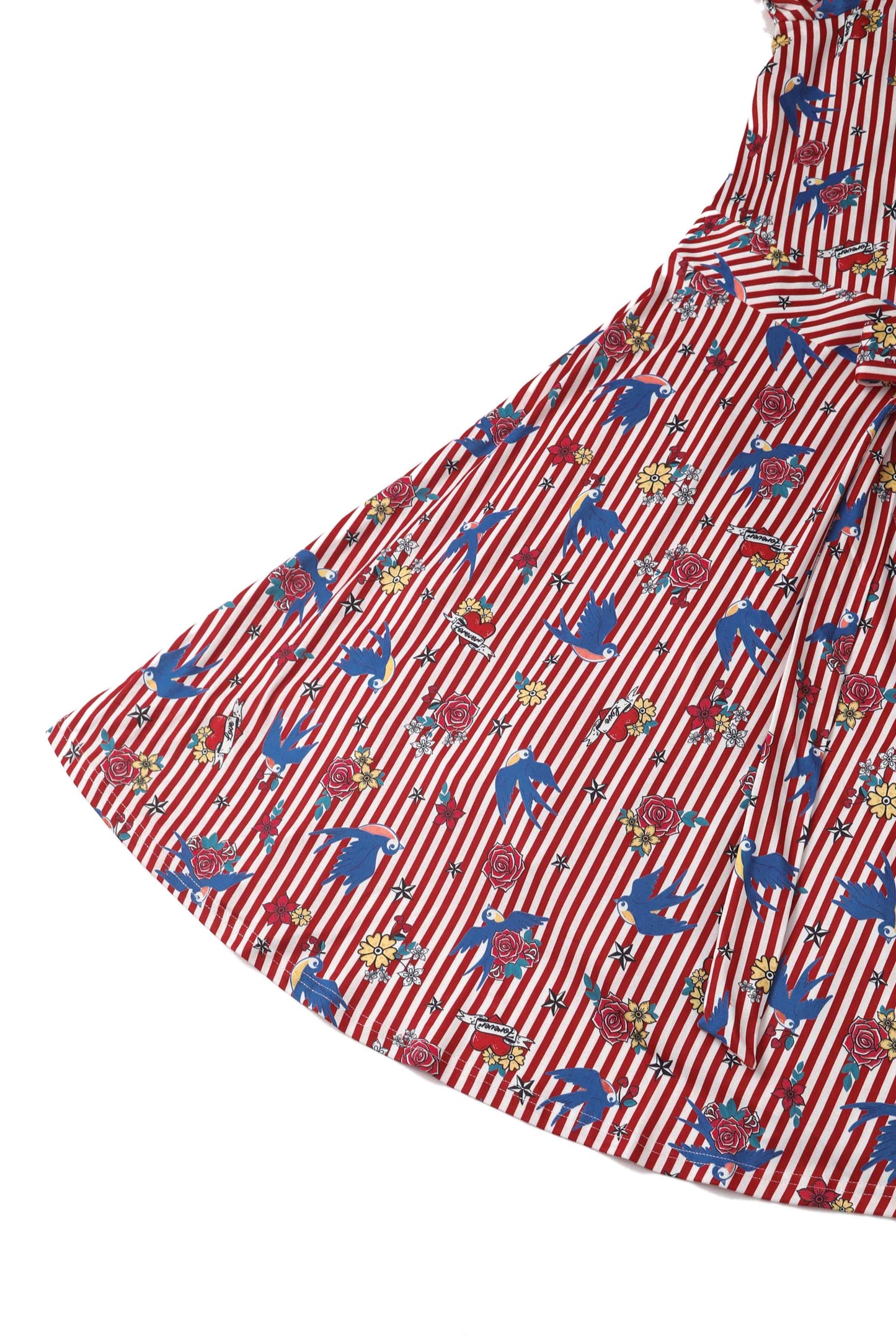 Matilda Old School Tattoo Red Striped Wrap Dress