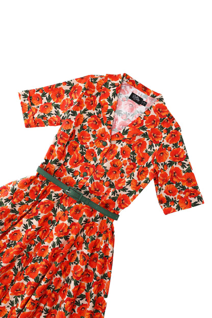 Mollie Orange Poppy Full Circle Shirt Dress