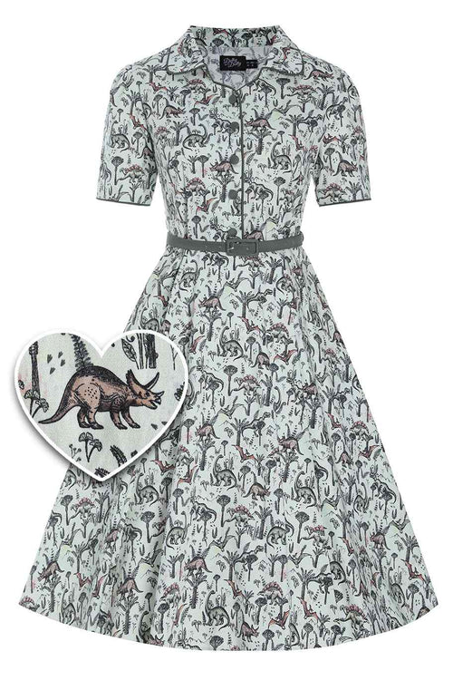 Penelope Dinosaur Forest Shirt Dress