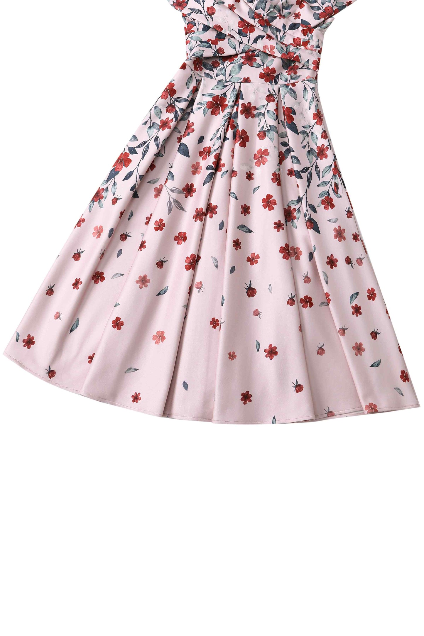 Beverly Pink Falling Flower Off Shoulder Dress