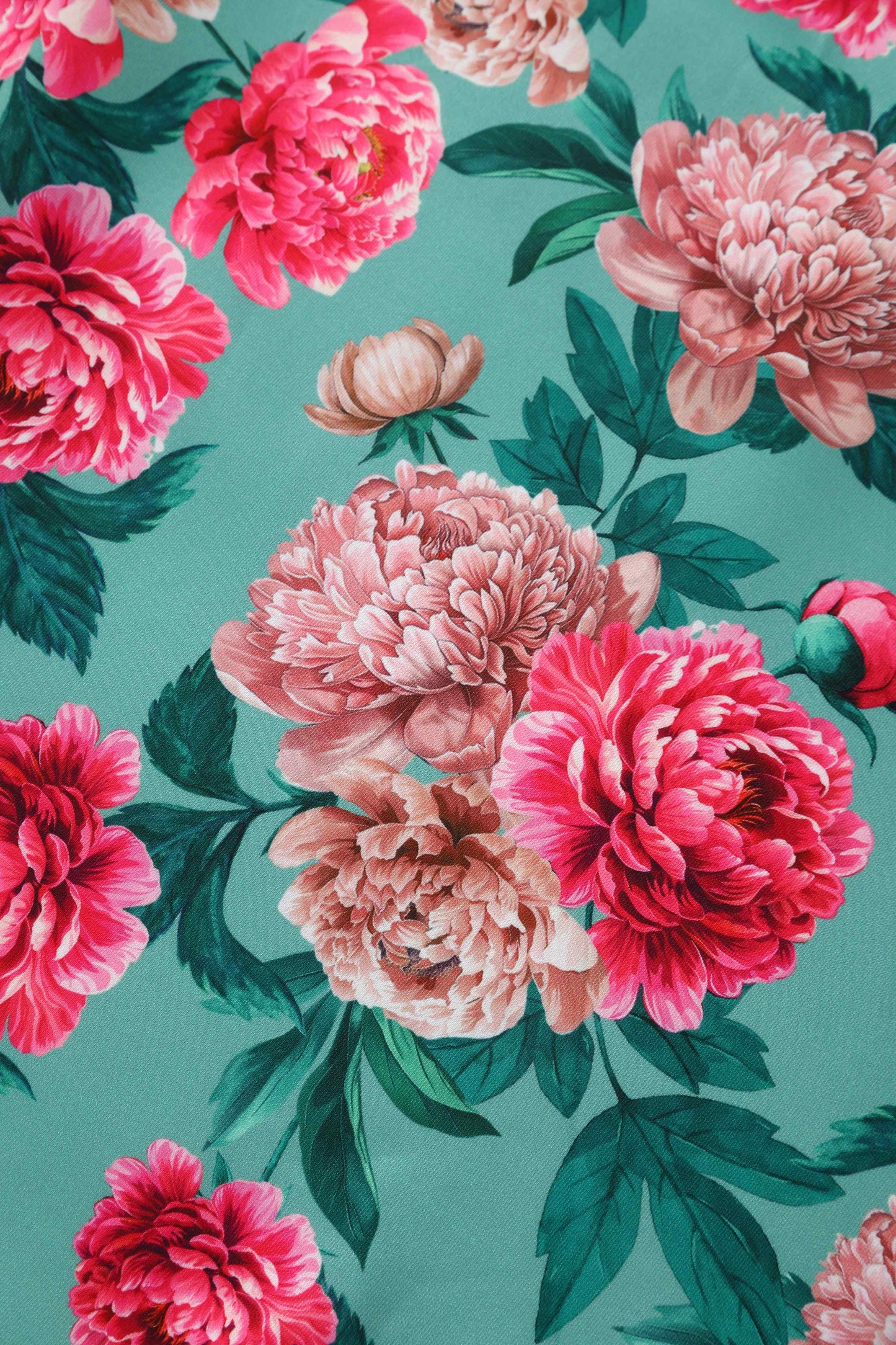Lily Pink Peony Off Shoulder Dress In Mint Green