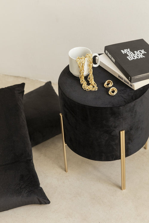 Puf Apilable Gemma Negro · Deco ·