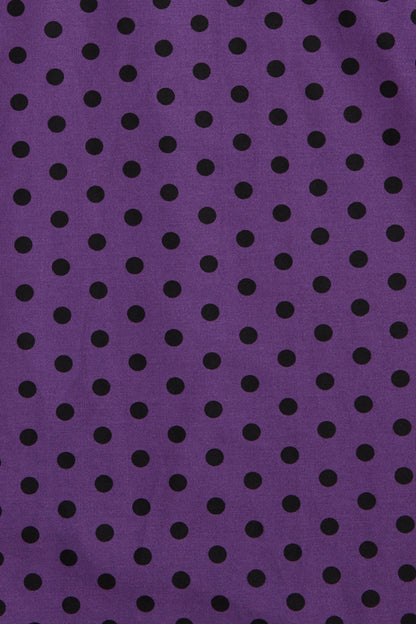 Annie Retro Polka Dot Dress in Purple/Black