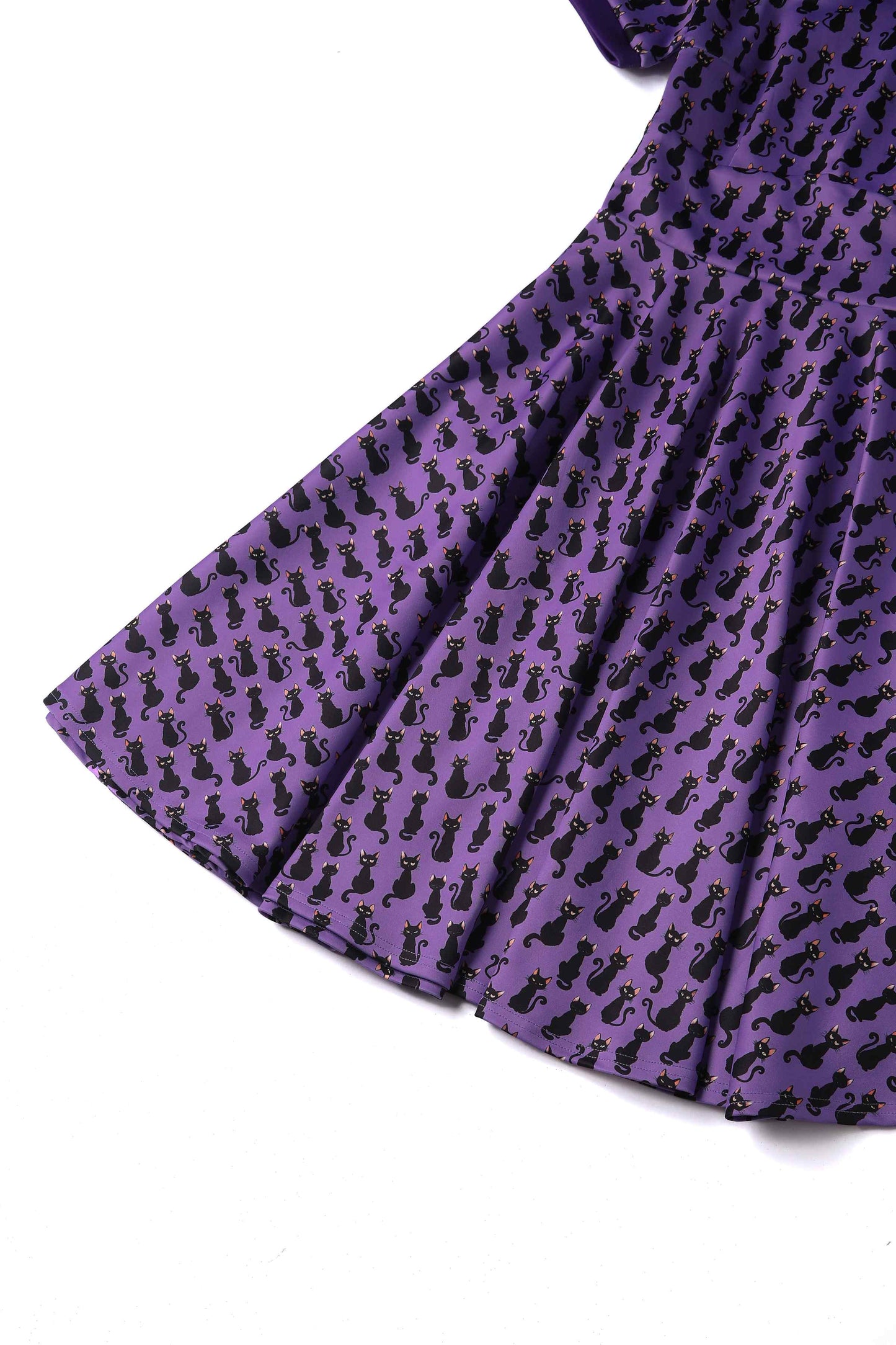 Darlene Purple Black Cat Swing Dress