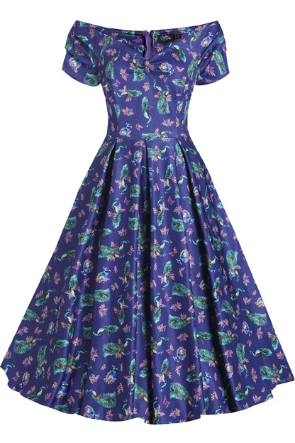 Lily Purple Peacock Circle Dress